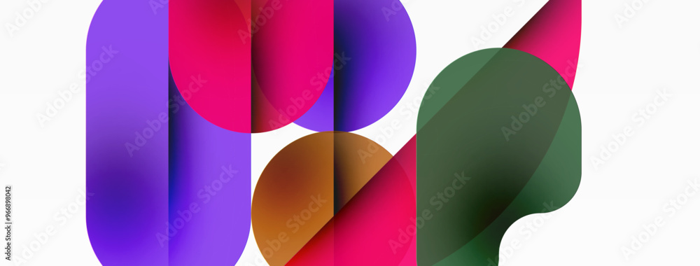 Circles and round shapes geometric minimal background. Transparent geometric shapes composition for wallpaper, banner, background or landing Circles and round shapes geometric minimal background. Transparent geometric shapes composition for wallpaper, banner, background or landing