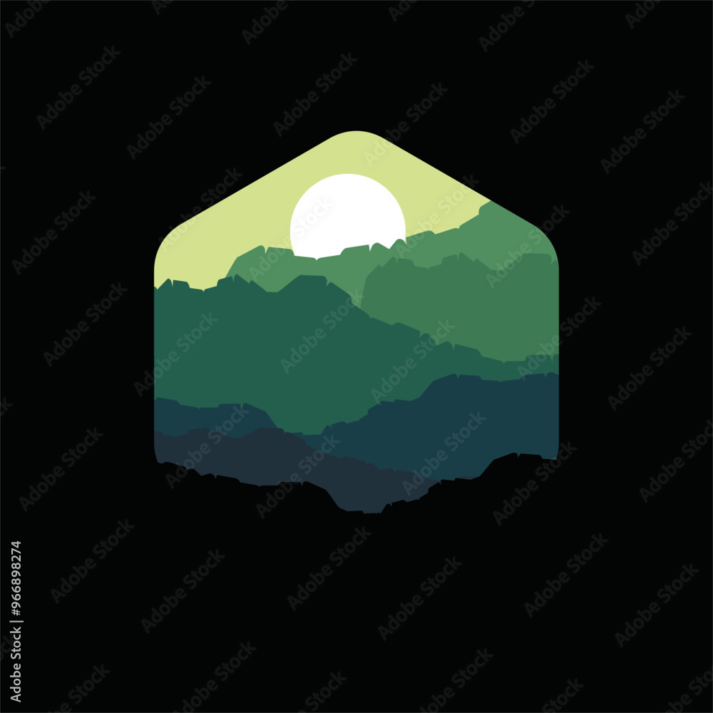 mountain panorama in sunset for background.vector style ilustrtion. mountain panorama in sunset for background.vector style ilustrtion.