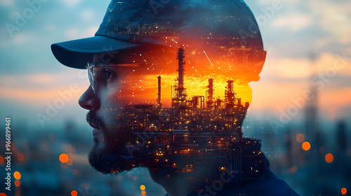 A double exposure image of ...