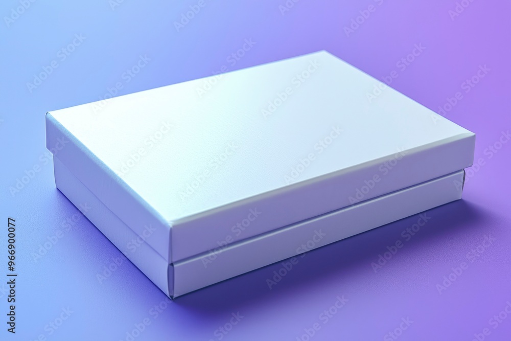Fototapeta premium White Box on a Purple Gradient Background