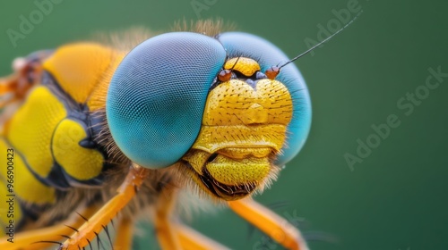 Captivating close up of the intricate compound eye of a dragonfly showcasing the extraordinary complexity and beauty of insect visual systems