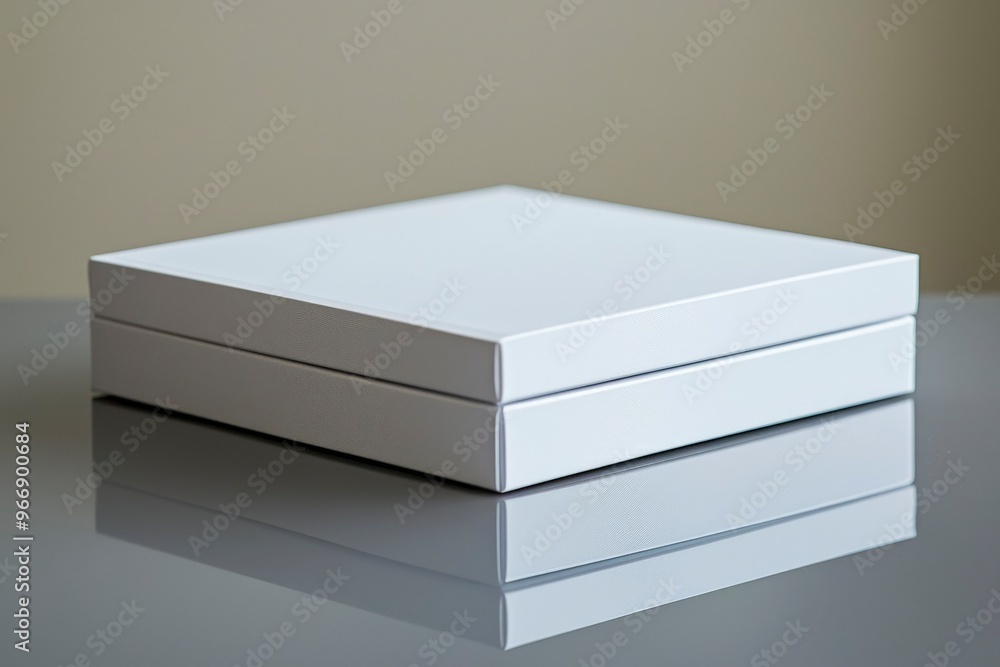 A White Gift Box with a Reflective Surface A White Gift Box with a Reflective Surface