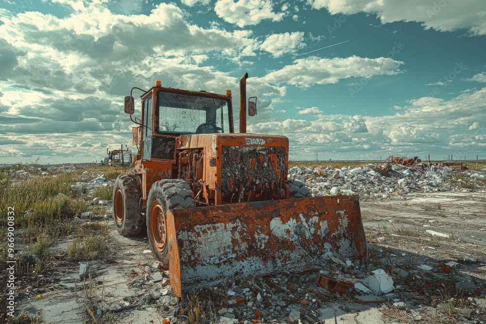 Waste landfill illustration created with Generative AI