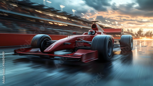 A dynamic racing car speedi...