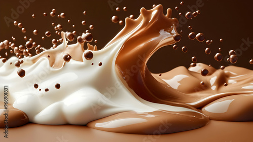 A dynamic splash of chocola...