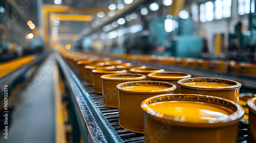A factory production line w...