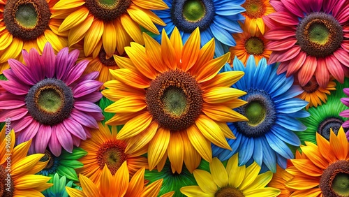 Brighten up any room with a sunny wallpaper showcasing a delicate close-up of vibrant sunflower petals in their photo