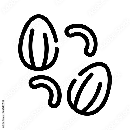 almonds line icon