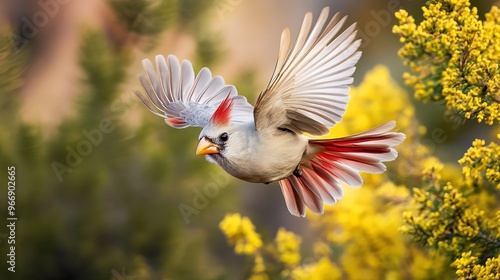 Pyrrhuloxia during spring migration in New Mexico photo