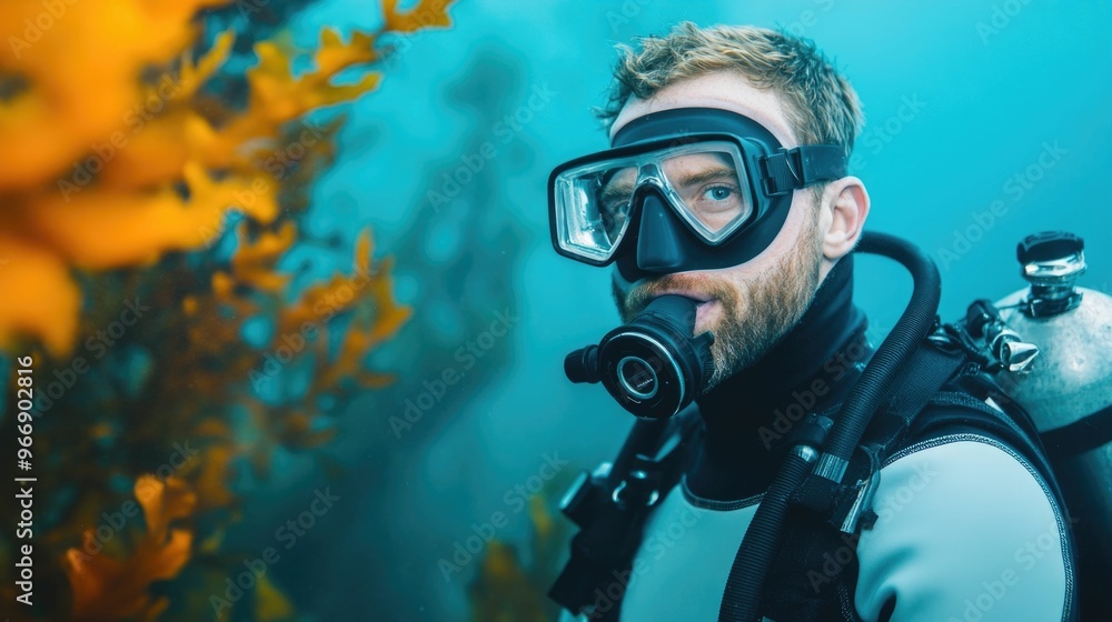 Marine Biologist Studying the Kelp Forest Ecosystem to Explore Species Interaction and Biodiversity Underwater Ecological Research and Observation in the Ocean Environment Marine Biologist Studying the Kelp Forest Ecosystem to Explore Species Interaction and Biodiversity Underwater Ecological Research and Observation in the Ocean Environment