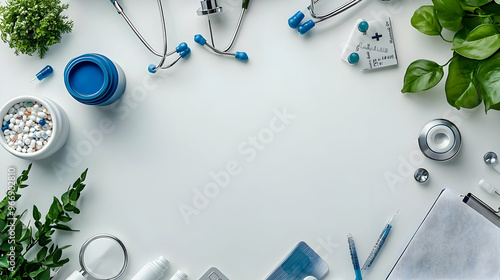 A flat lay of medical suppl...
