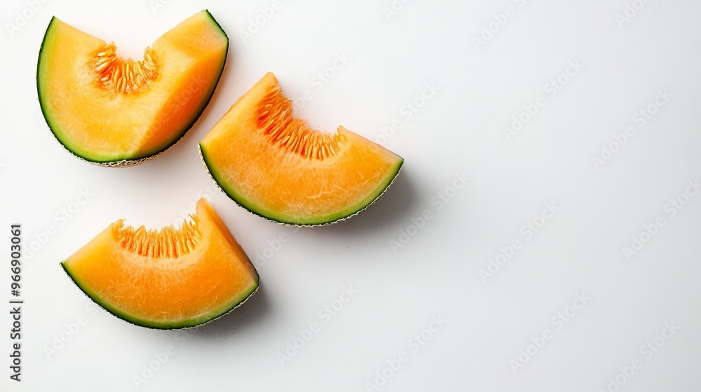 Sliced ripe melon on a white background Sliced ripe melon on a white background