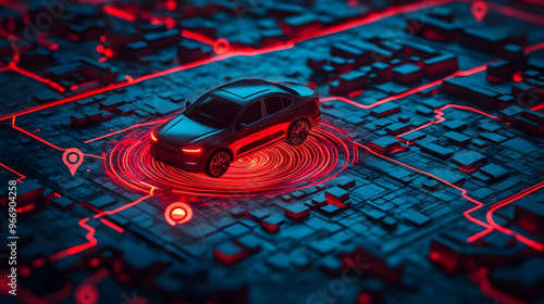 A futuristic car model disp...