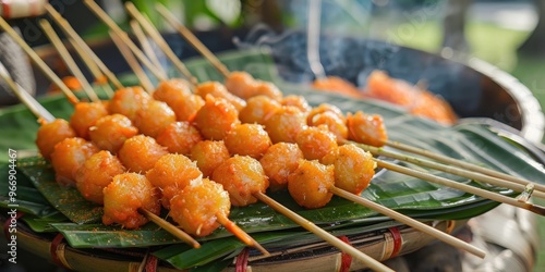 Pentol Satay Made from Tapioca Balls Popular Indonesian Street Food photo