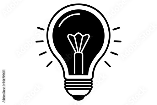 smart light bulb icon black silhouette vector