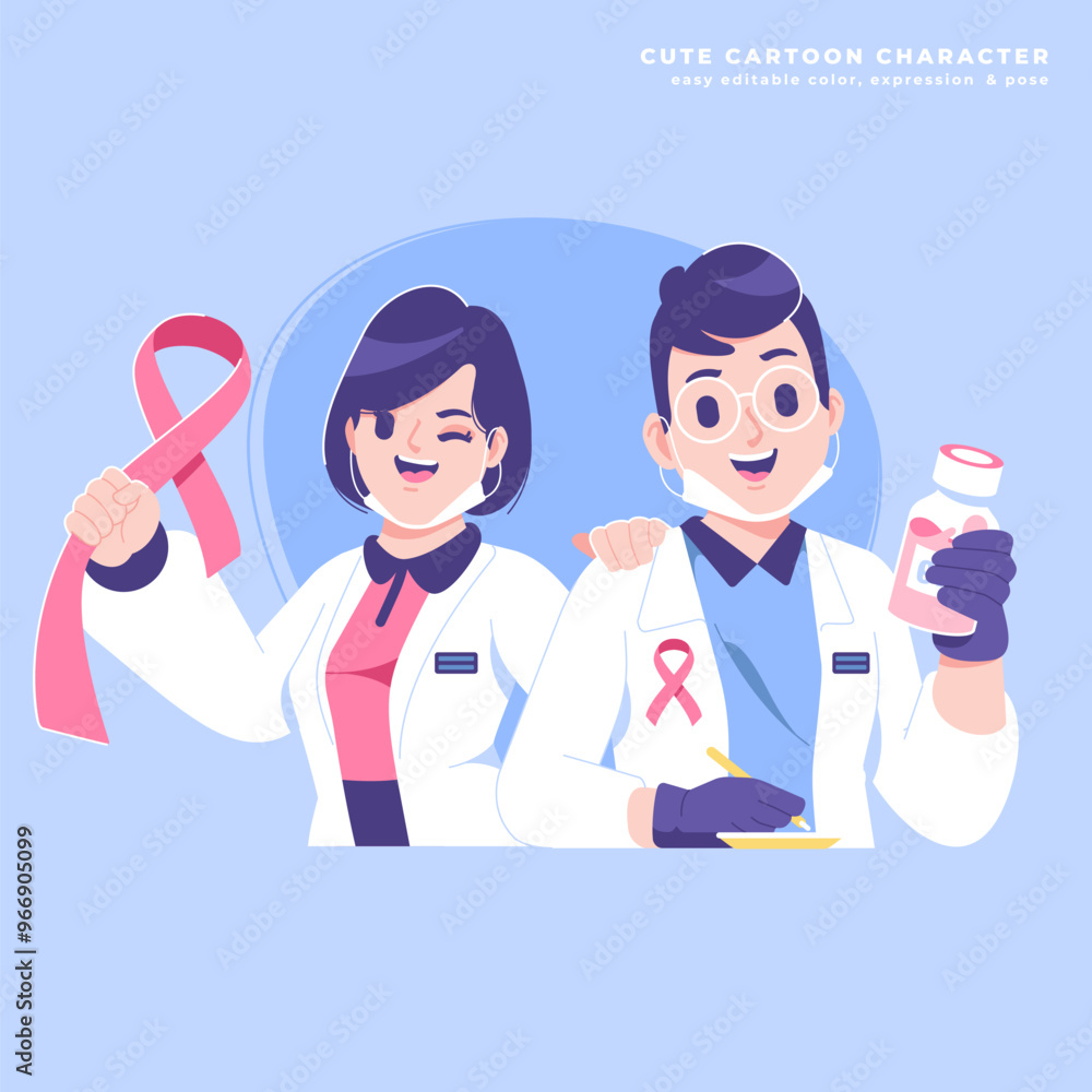 doctor couple character illustration design doctor couple character illustration design