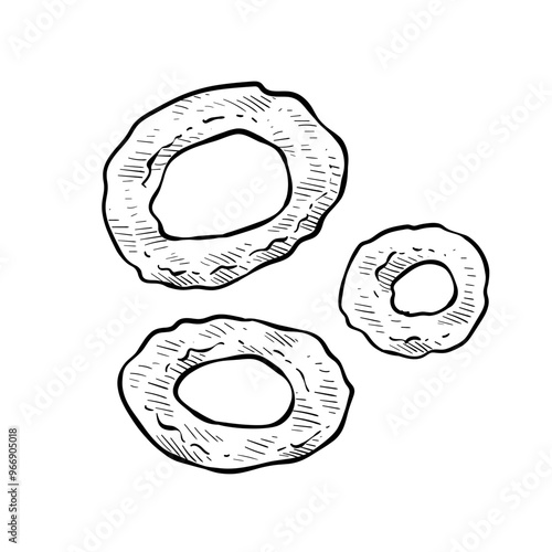 onion ring handdrawn illustration