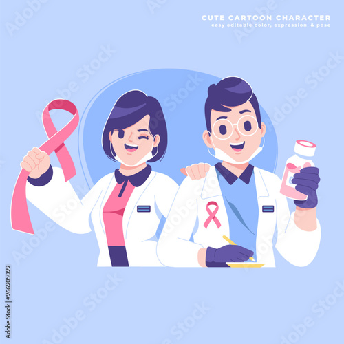 doctor couple character illustration design
