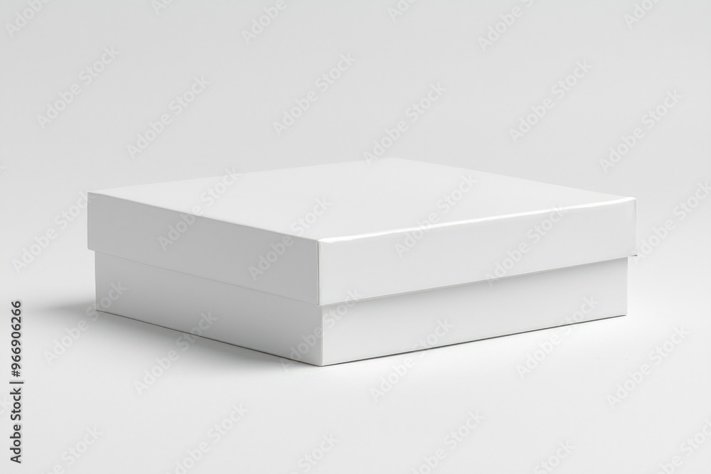 Fototapeta premium A White Cardboard Box With a Smooth Surface