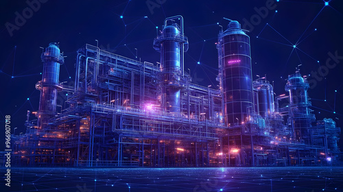A futuristic industrial fac...