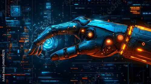 A futuristic robotic hand r...