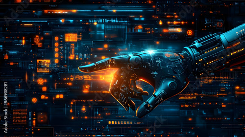 A futuristic robotic hand r...