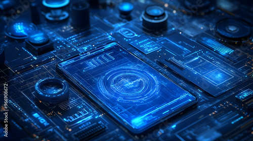 A futuristic smartphone sur...