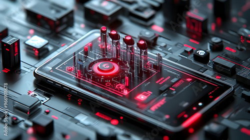 A futuristic smartphone sur...