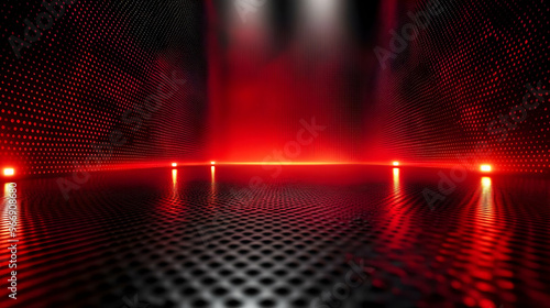 A futuristic stage with a r...