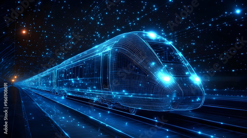 A futuristic train depicted...