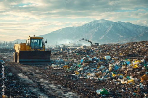 Waste landfill illustration created with Generative AI