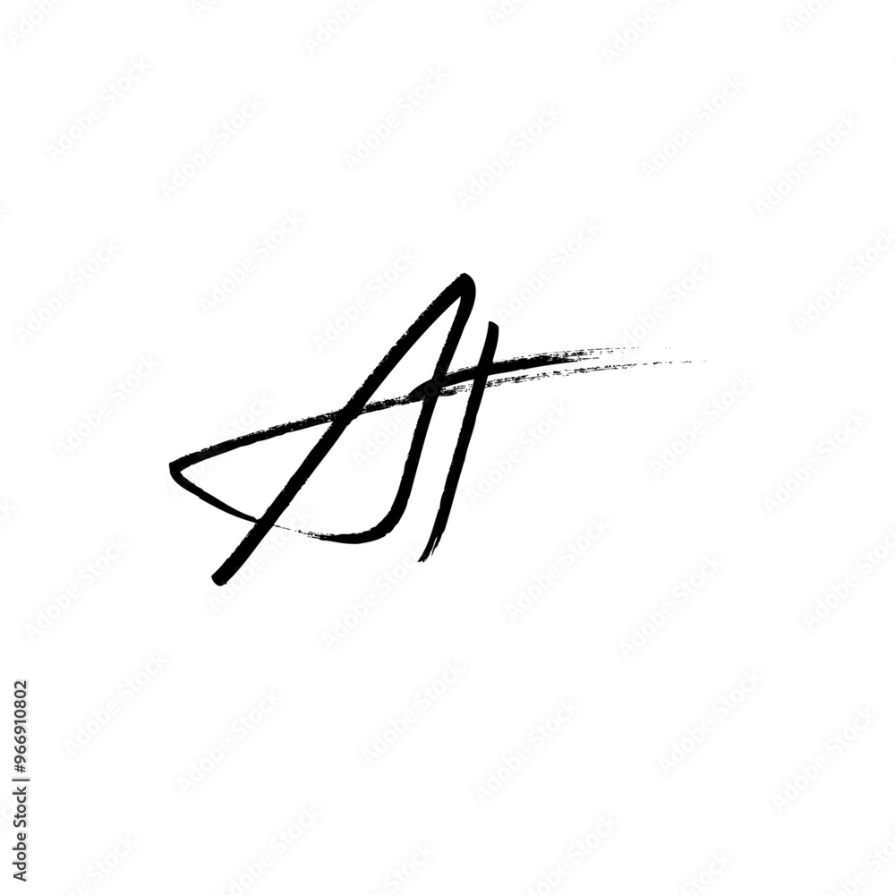 A hand-drawn signature logo design template A hand-drawn signature logo design template