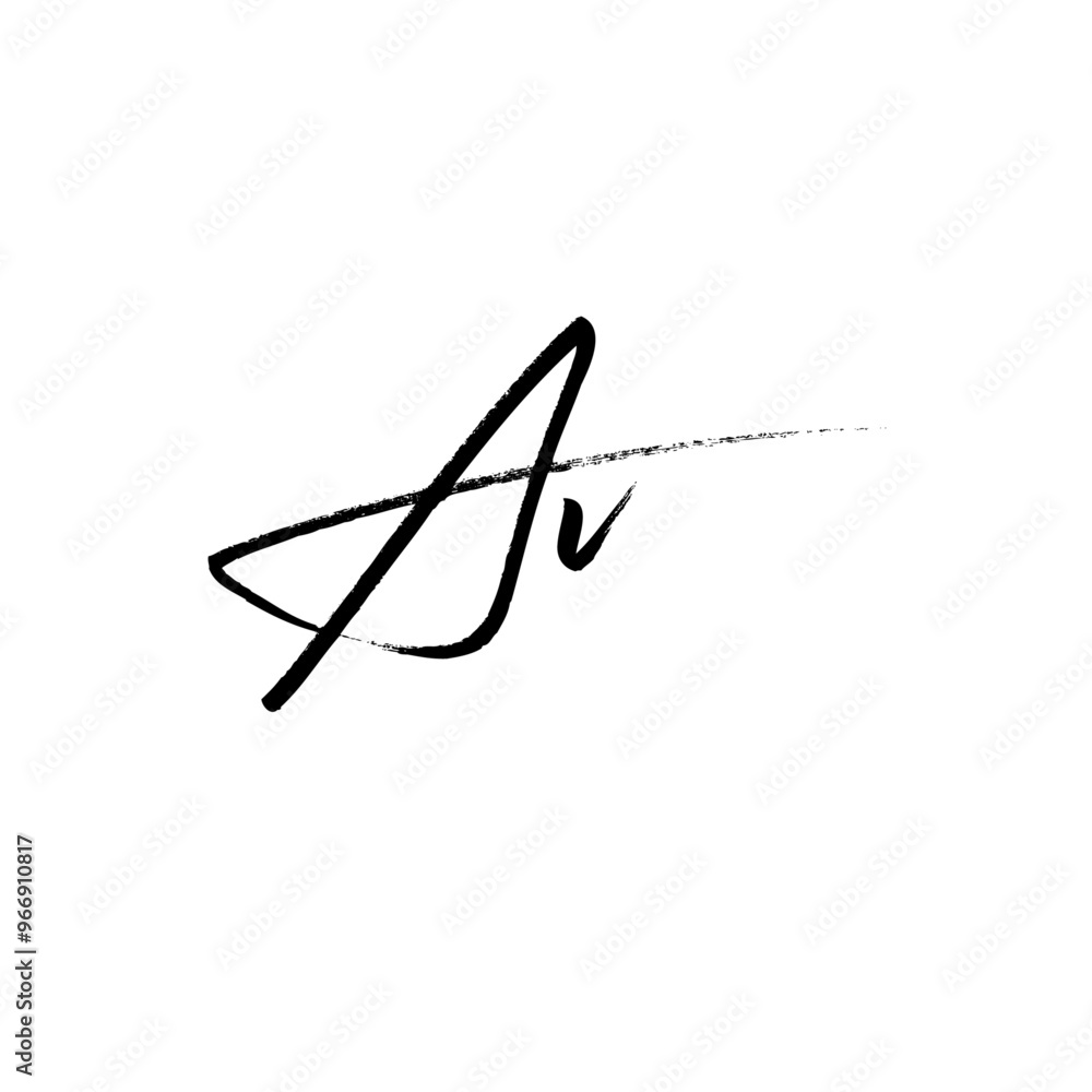 Fototapeta premium A hand-drawn signature logo design template