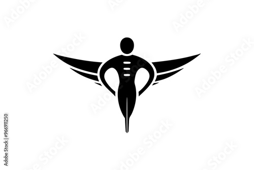  A Medical logo vector art illustration with a physiotherapy icon, featuring a modern stylish shape with an underline set vector art illustration photo