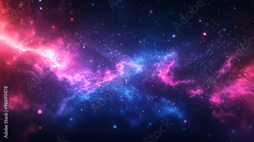 Abstract Cosmic Background with Pink and Blue Nebulae