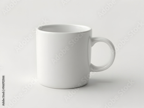 White cup on white background, coffee mug