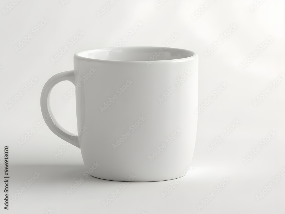 White cup on white background, coffee mug White cup on white background, coffee mug