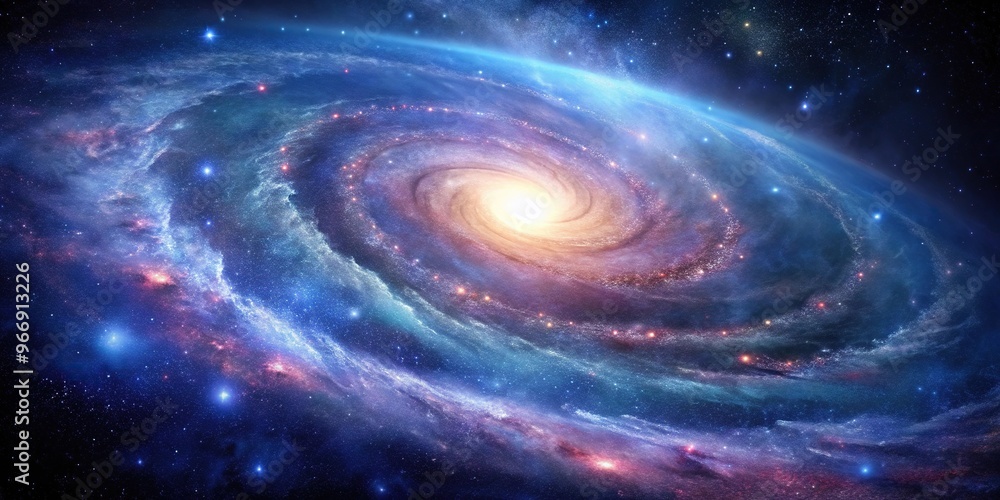 Spiral galaxy and stars Universe nebula space abstract cosmos background with copy space Spiral galaxy and stars Universe nebula space abstract cosmos background with copy space