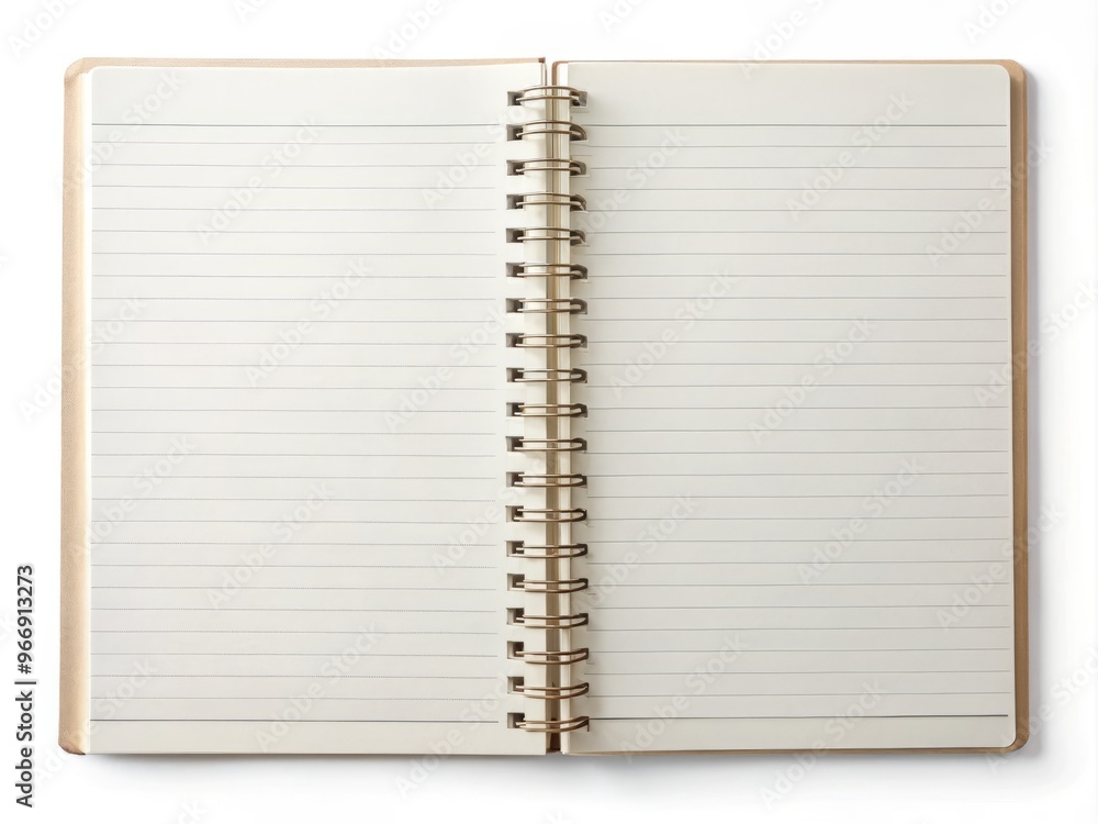 A pristine notebook, its crisp pages waiting to be filled, stands alone on a canvas of white, ready for your thoughts to take shape. A pristine notebook, its crisp pages waiting to be filled, stands alone on a canvas of white, ready for your thoughts to take shape.