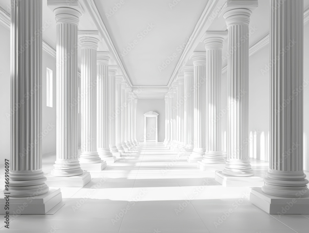 3d rendering white corridor pillars background render - ai 3d rendering white corridor pillars background render - ai