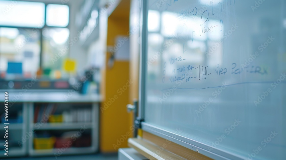 Whiteboard: A glossy, wipeable surface used with dry-erase markers for writing. Ideal for interactive lessons and notes that can be easily erased.
Whiteboard: A glossy, wipeable surface used with dry-erase markers for writing. Ideal for interactive lessons and notes that can be easily erased.