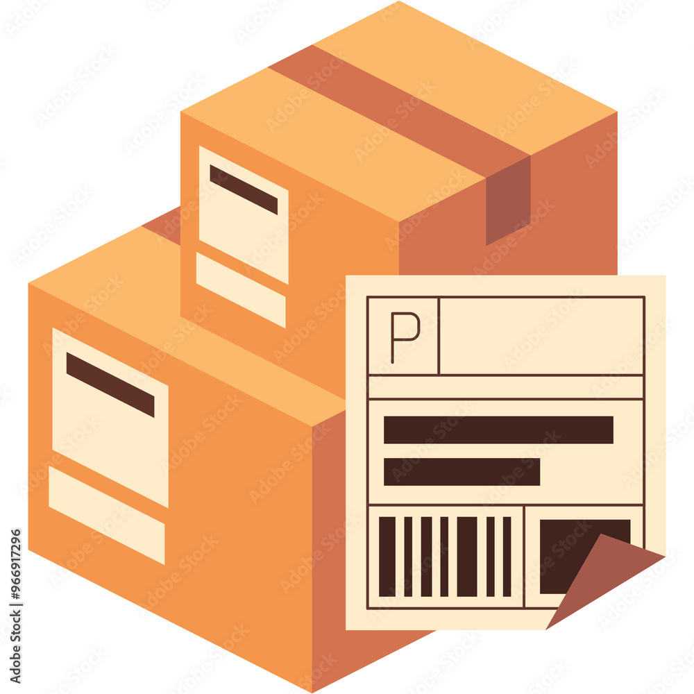 Shipping Label Illustration