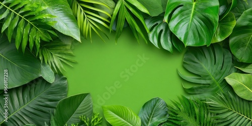 Tropical leaf, natural background, and abstract green leaf texture