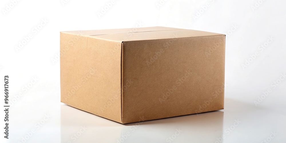 Square cardboard box on white background Square cardboard box on white background