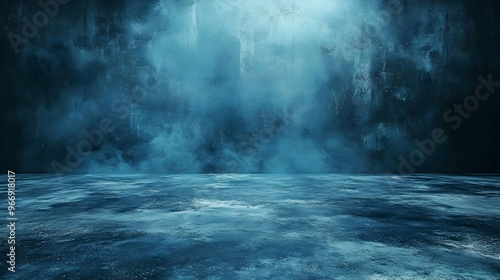 A misty, blue-toned backgro...