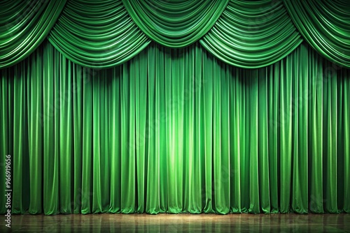 Wallpaper Mural Stage with green curtains Torontodigital.ca
