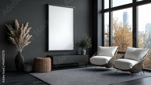 A modern living room featur...