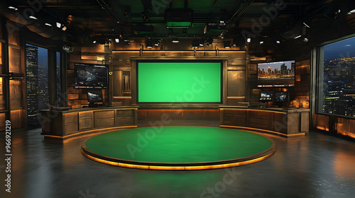 A modern studio with a gree...
