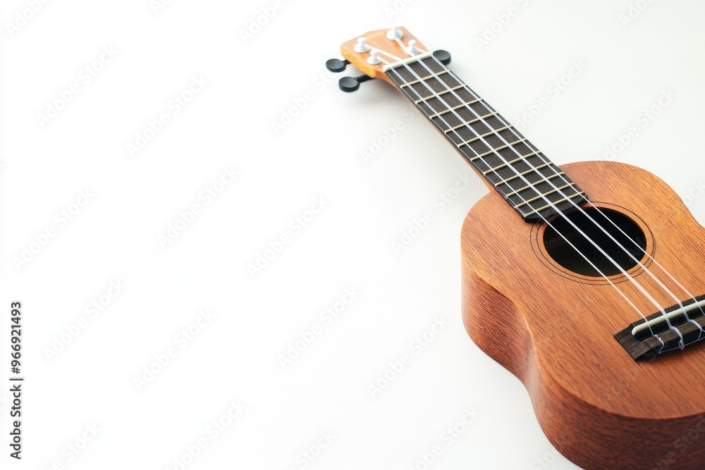 Naklejka premium Ukulele on a white background with generative ai