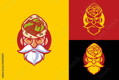 Unique kebab mascot logo with color